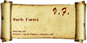 Verb Fanni névjegykártya