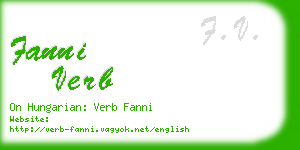 fanni verb business card
